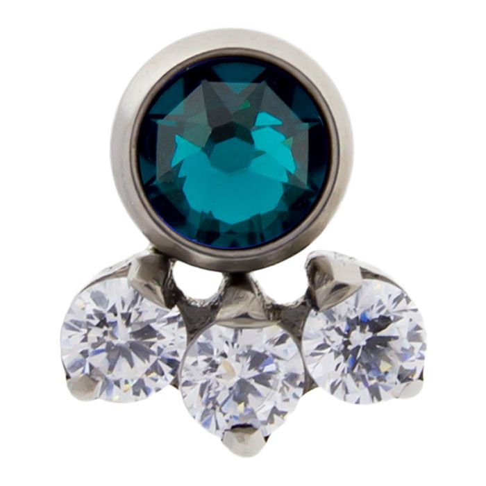 Body Jewelry Parts Titanium Threadless 4 Gem Cluster - 1 Piece -Rebel Bod-RebelBod