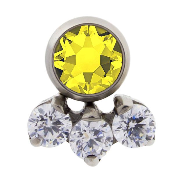 Body Jewelry Parts Titanium Threadless 4 Gem Cluster - 1 Piece -Rebel Bod-RebelBod