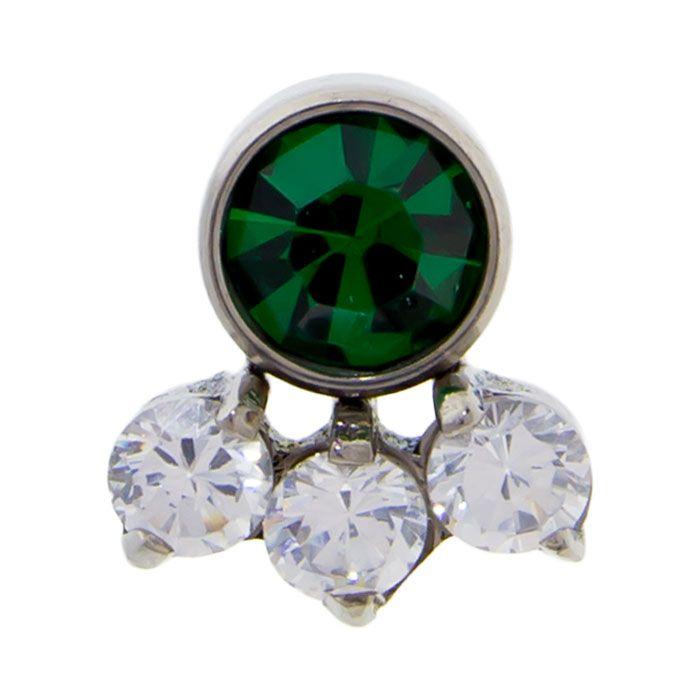 Body Jewelry Parts Titanium Threadless 4 Gem Cluster - 1 Piece -Rebel Bod-RebelBod