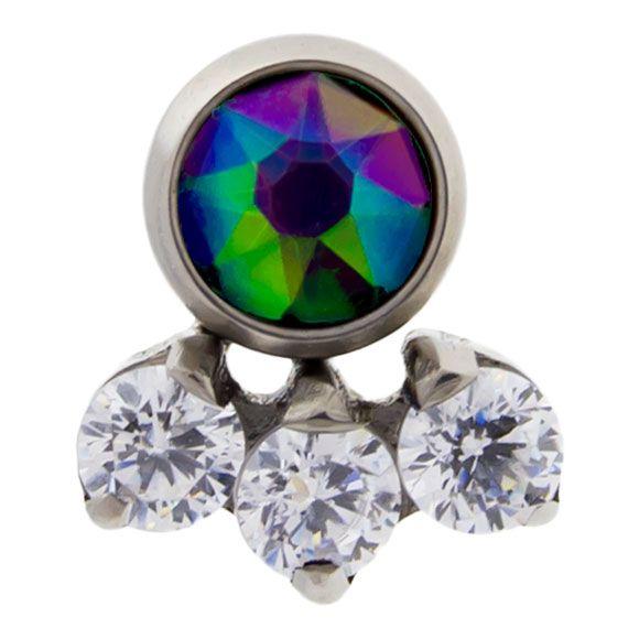 Body Jewelry Parts Titanium Threadless 4 Gem Cluster - 1 Piece -Rebel Bod-RebelBod
