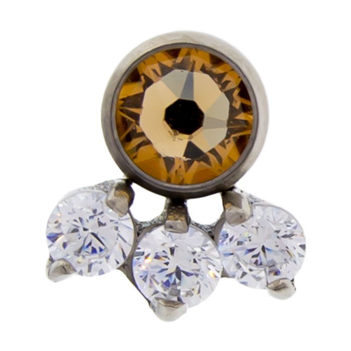 Body Jewelry Parts Titanium Threadless 4 Gem Cluster - 1 Piece -Rebel Bod-RebelBod