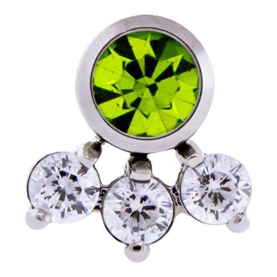 Body Jewelry Parts Titanium Threadless 4 Gem Cluster - 1 Piece -Rebel Bod-RebelBod