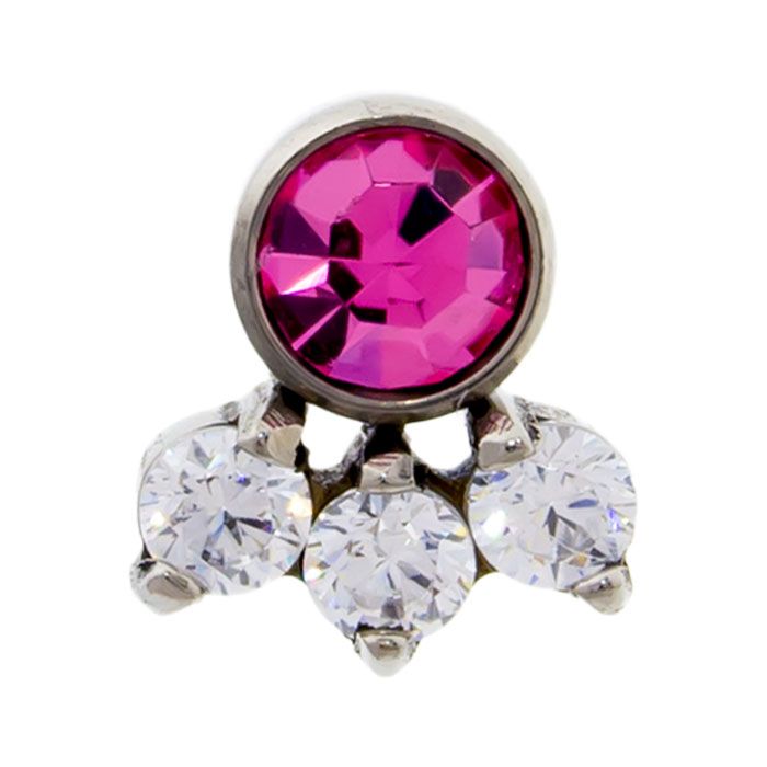 Body Jewelry Parts Titanium Threadless 4 Gem Cluster - 1 Piece -Rebel Bod-RebelBod