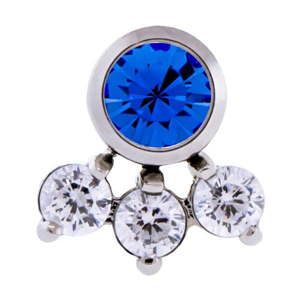 Body Jewelry Parts Titanium Threadless 4 Gem Cluster - 1 Piece -Rebel Bod-RebelBod