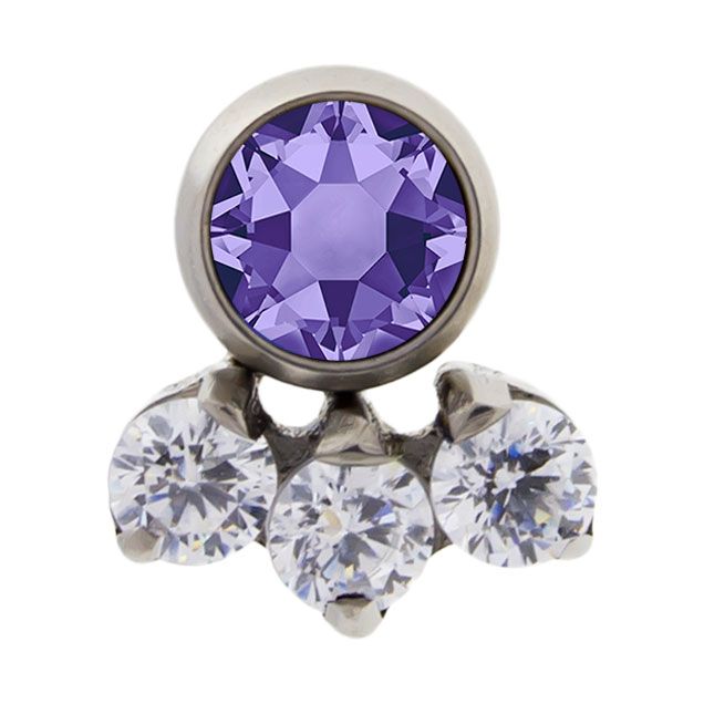 Body Jewelry Parts Titanium Threadless 4 Gem Cluster - 1 Piece -Rebel Bod-RebelBod
