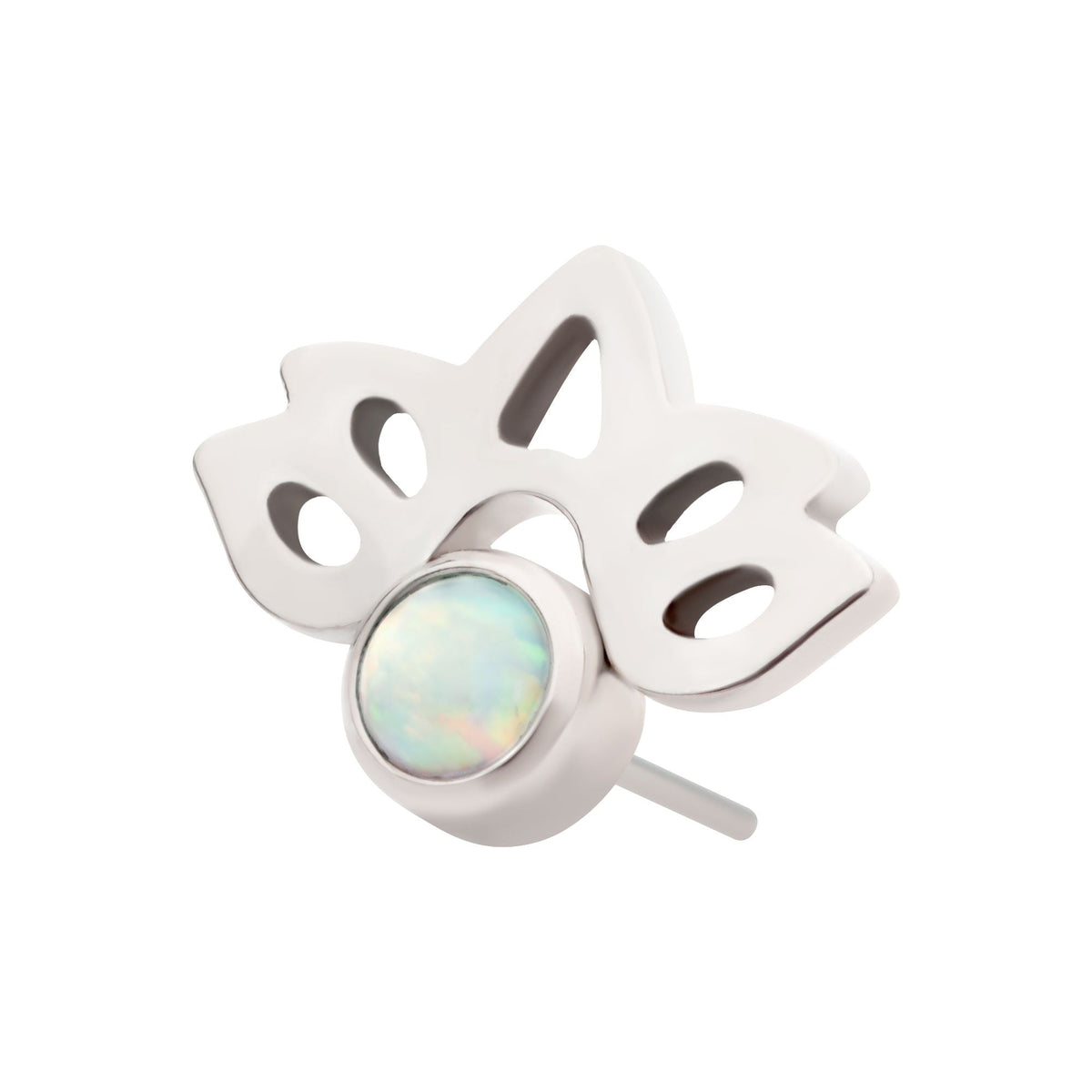 Titanium Threadless Bezel Set Opal Lotus Flower Top titls826wo -Rebel Bod-RebelBod