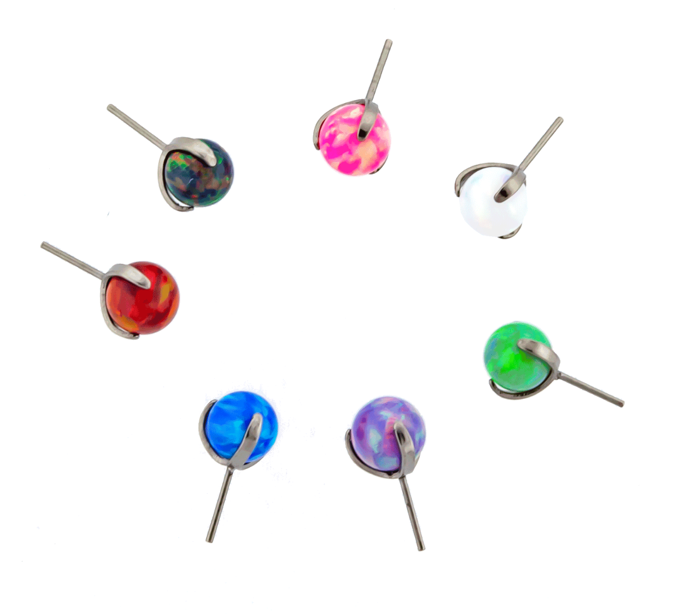 Body Jewelry Parts Titanium Threadless Claw Set Opal Balls - 1 Piece -Rebel Bod-RebelBod