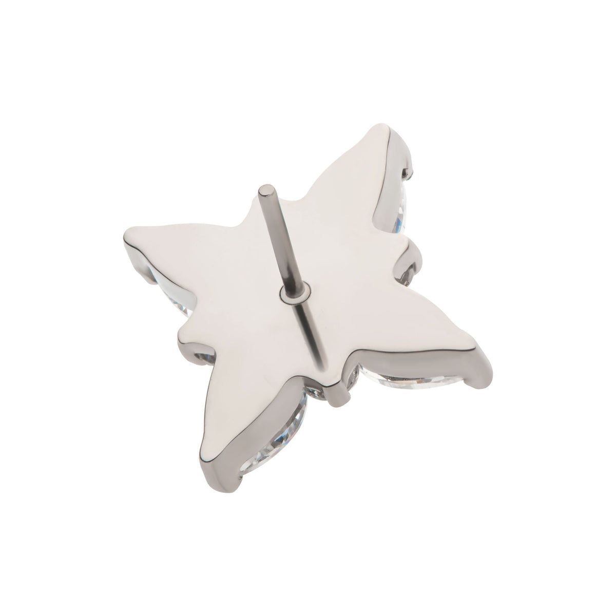 Titanium Threadless Clustered Round Marquise CZ Cross Shape Top titls810 -Rebel Bod-RebelBod