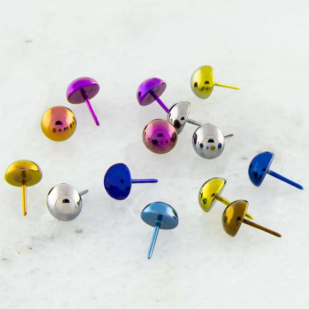 Body Jewelry Parts Titanium Threadless Dome Ends - 1 Piece #SPLT -Rebel Bod-RebelBod
