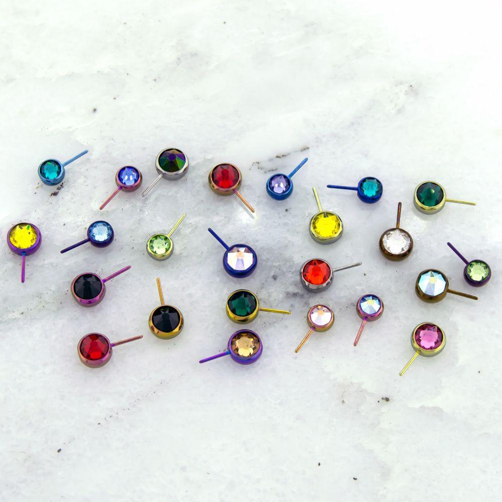 Body Jewelry Parts Titanium Threadless Front Facing Gem Ball - 1 Piece -Rebel Bod-RebelBod