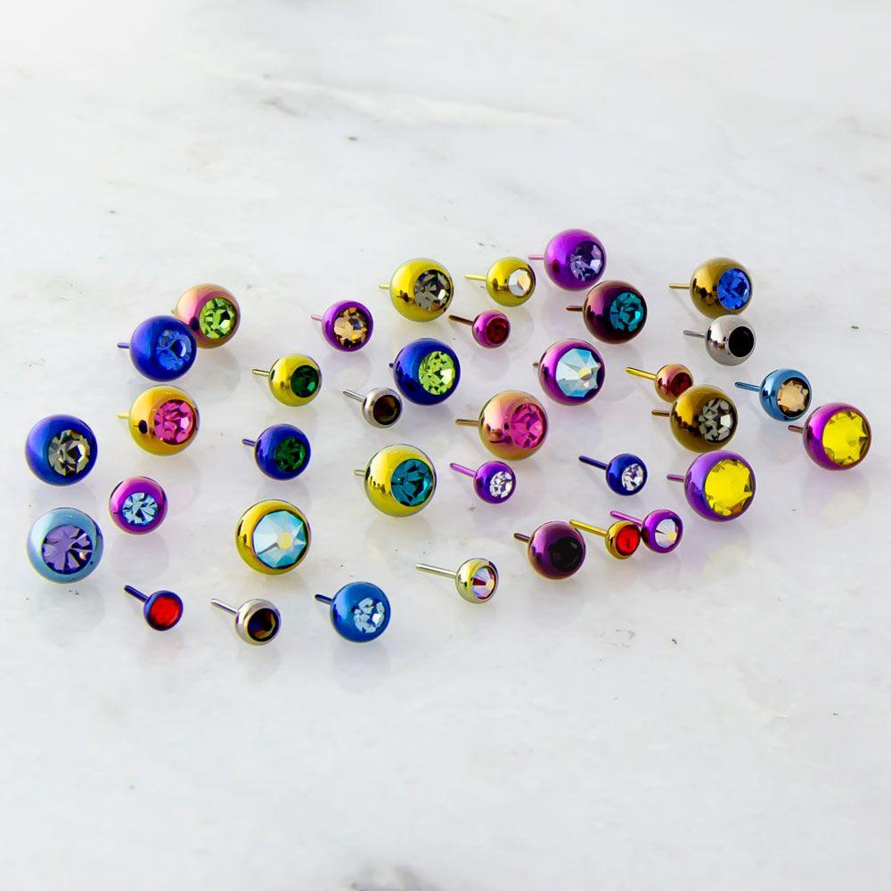 Body Jewelry Parts Titanium Threadless Gem Ball - 1 Piece #SPLT -Rebel Bod-RebelBod