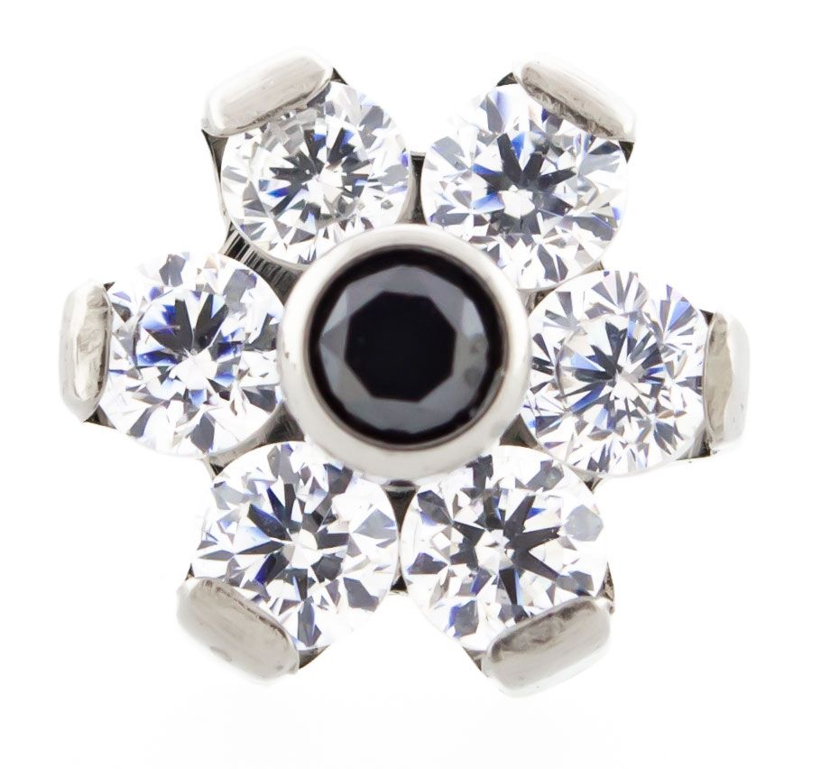 Body Jewelry Parts Titanium Threadless Gem Flowers Replacement Heads - 1 Piece -Rebel Bod-RebelBod