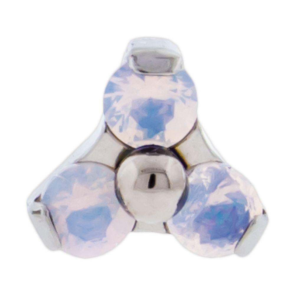 Body Jewelry Parts Titanium Threadless Gem Trinity Ends - 1 Piece -Rebel Bod-RebelBod