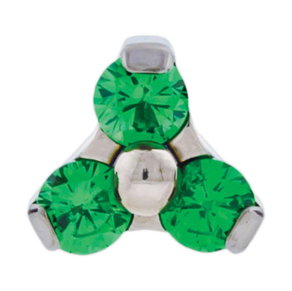 Body Jewelry Parts Titanium Threadless Gem Trinity Ends - 1 Piece -Rebel Bod-RebelBod