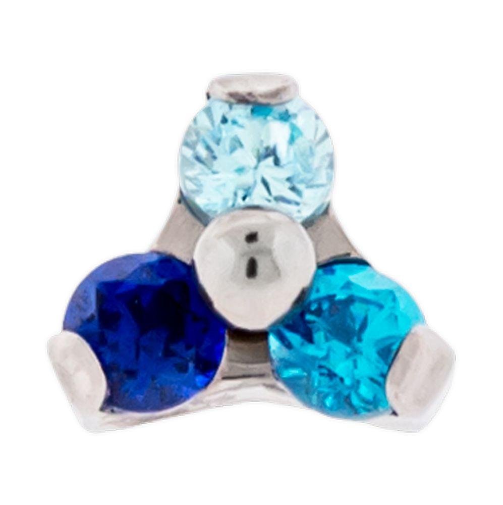 Body Jewelry Parts Titanium Threadless Gem Trinity Ends - 1 Piece -Rebel Bod-RebelBod