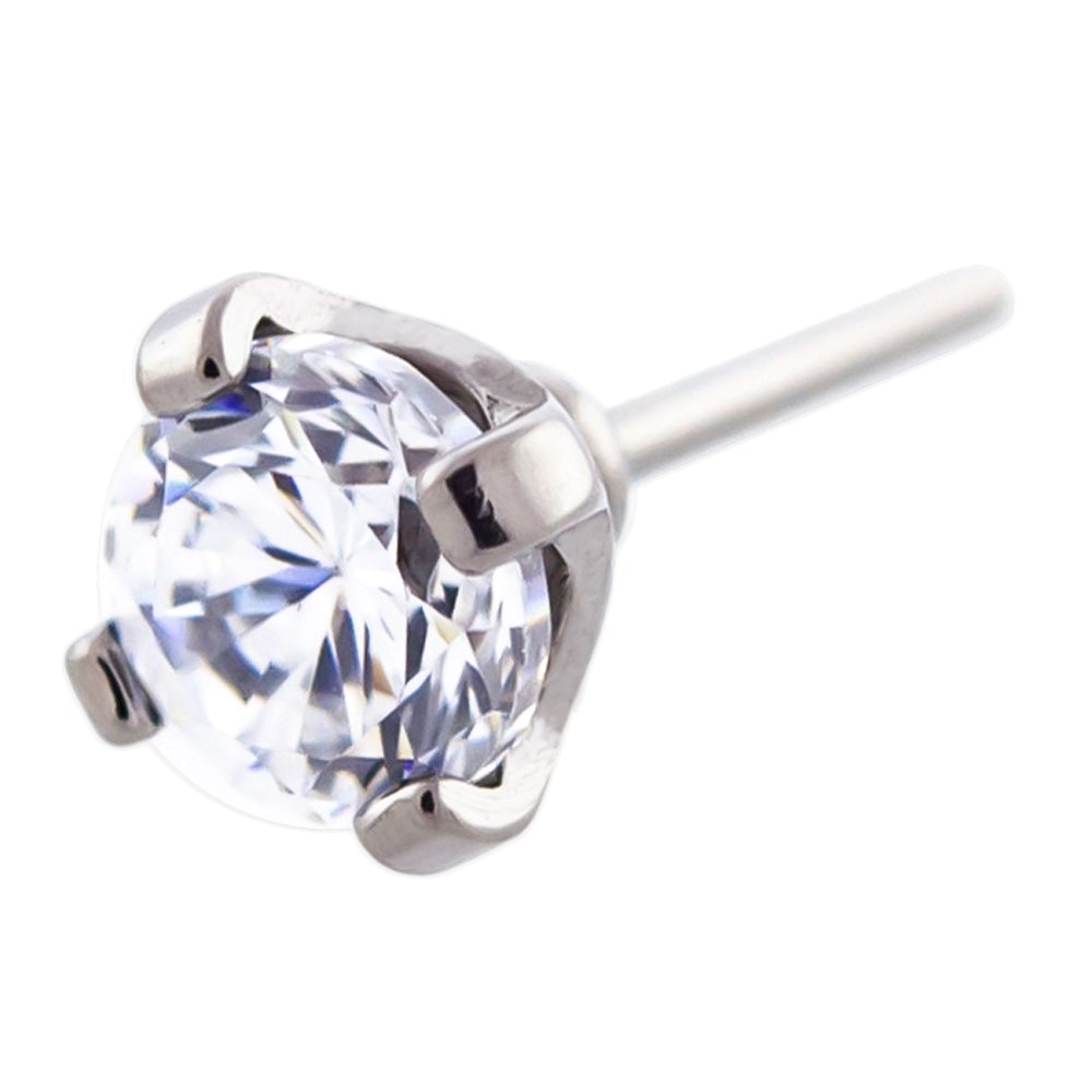 Body Jewelry Parts Titanium Threadless Round Gem Replacement Head - 1 Piece -Rebel Bod-RebelBod