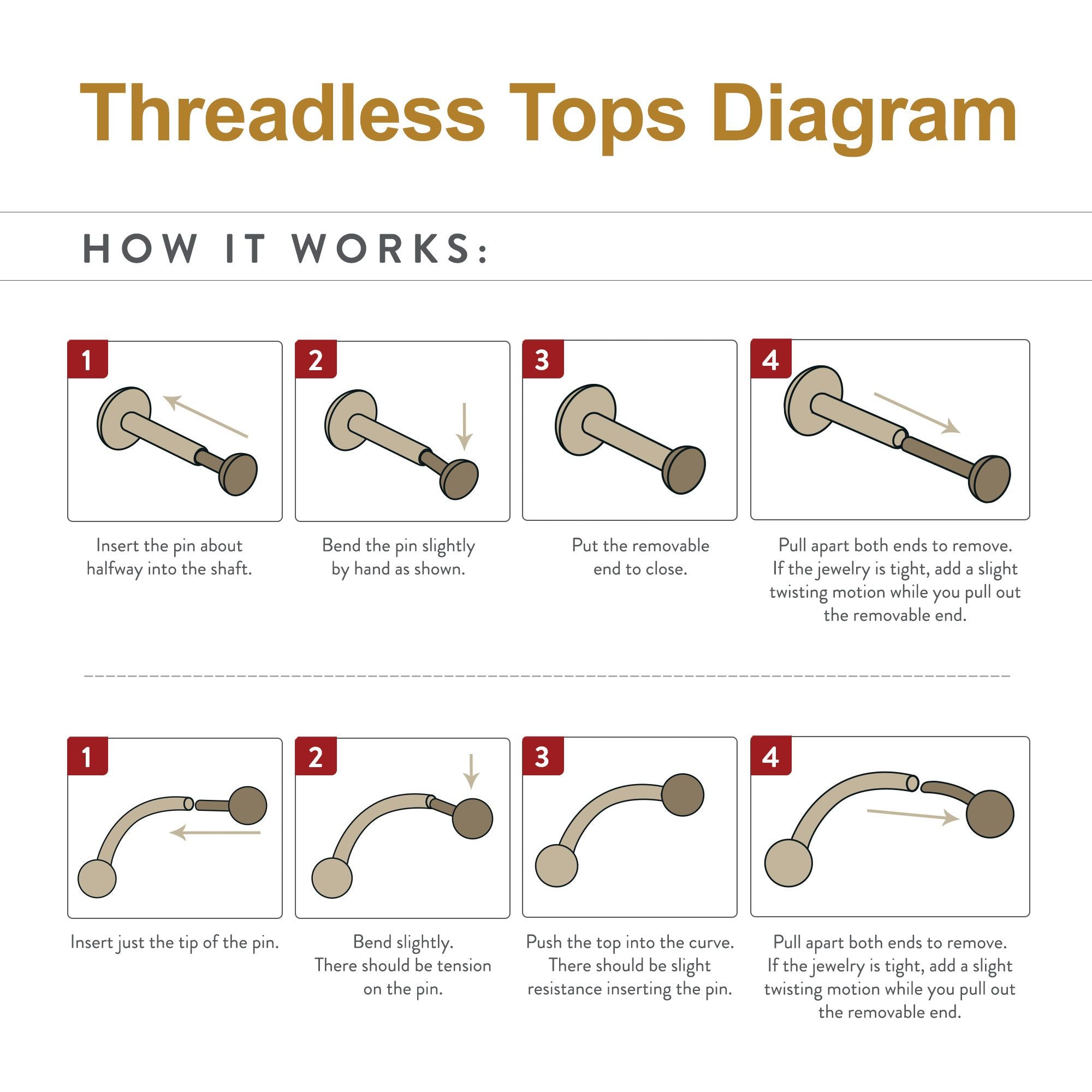 Titanium Threadless Snake Top titls821 -Rebel Bod-RebelBod