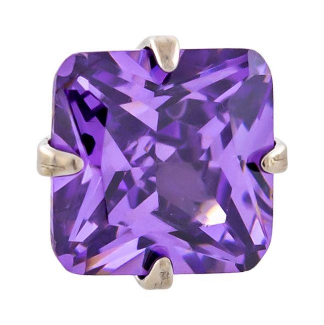 Body Jewelry Parts Titanium Threadless Square Radiant Gem Heads - 1 Piece -Rebel Bod-RebelBod