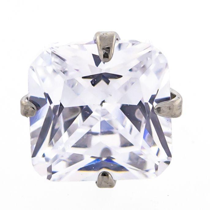 Body Jewelry Parts Titanium Threadless Square Radiant Gem Heads - 1 Piece -Rebel Bod-RebelBod