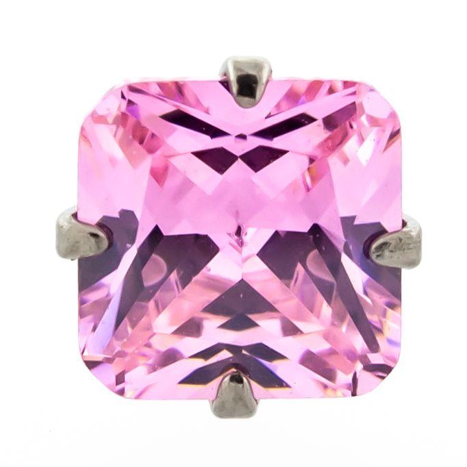 Body Jewelry Parts Titanium Threadless Square Radiant Gem Heads - 1 Piece -Rebel Bod-RebelBod