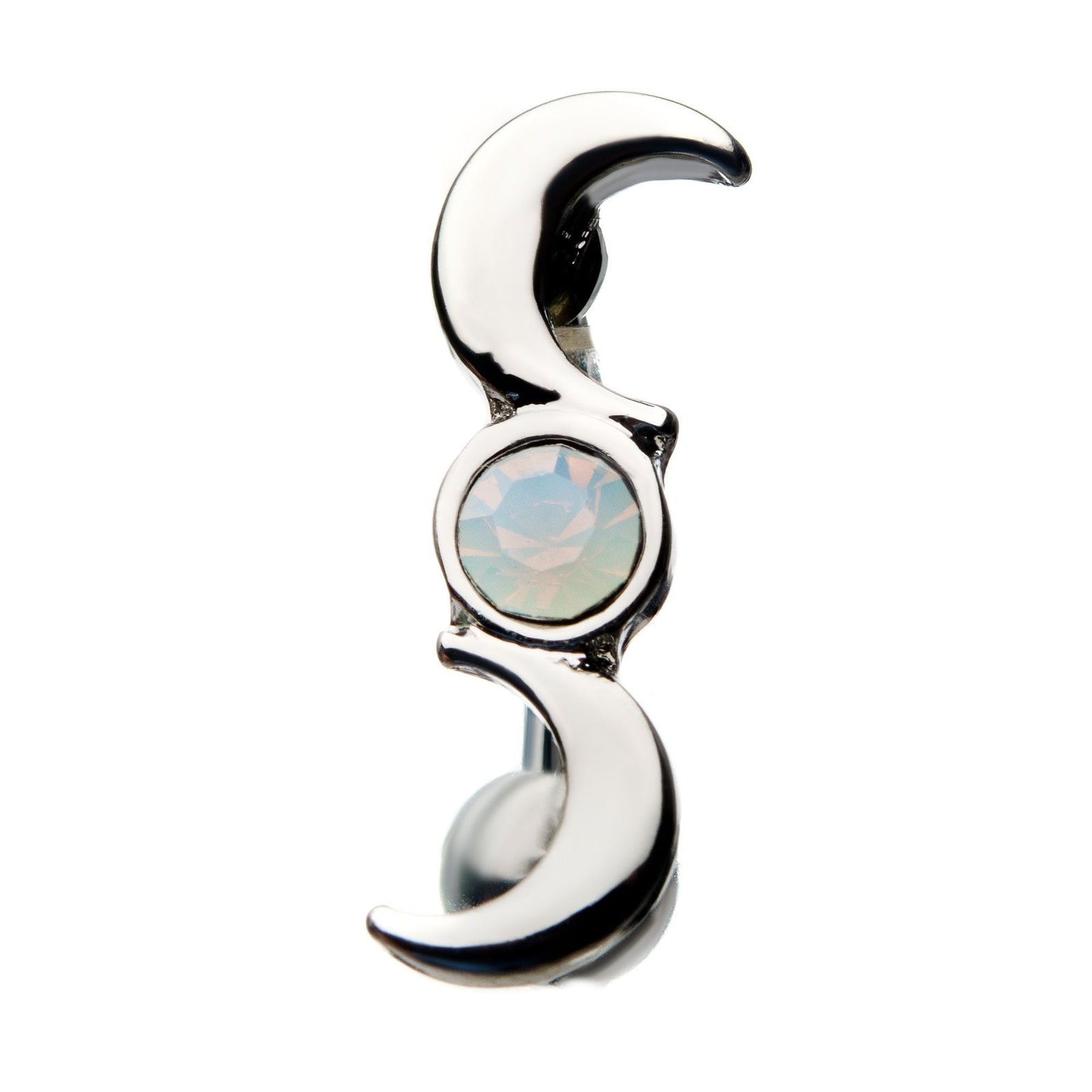 Belly Top Down Moon Phase Navel White Opalite Gem Middle for Moon -Rebel Bod-RebelBod