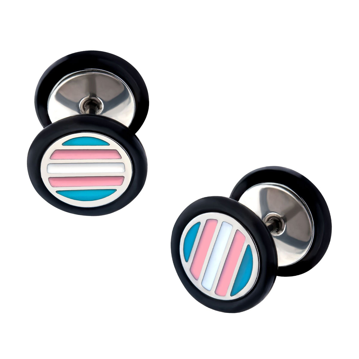 FAUX PLUGS-TAPERS Transgender Pride Faux Plugs -Rebel Bod-RebelBod