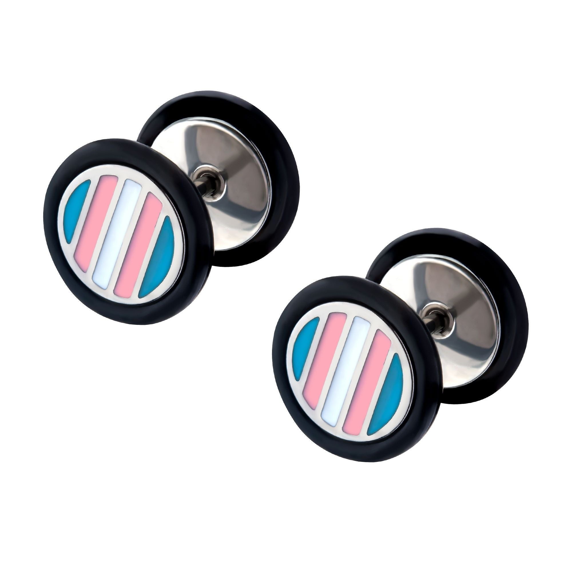 FAUX PLUGS-TAPERS Transgender Pride Faux Plugs -Rebel Bod-RebelBod