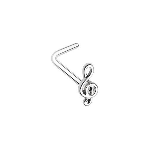 Nose Ring - L-Shaped Nose Ring Treble Clef Music Note L-Shape Nose Ring -Rebel Bod-RebelBod