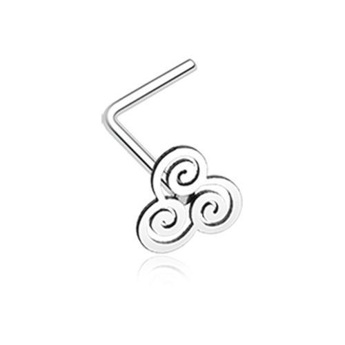 Trinity Swirl L-Shaped Nose Ring