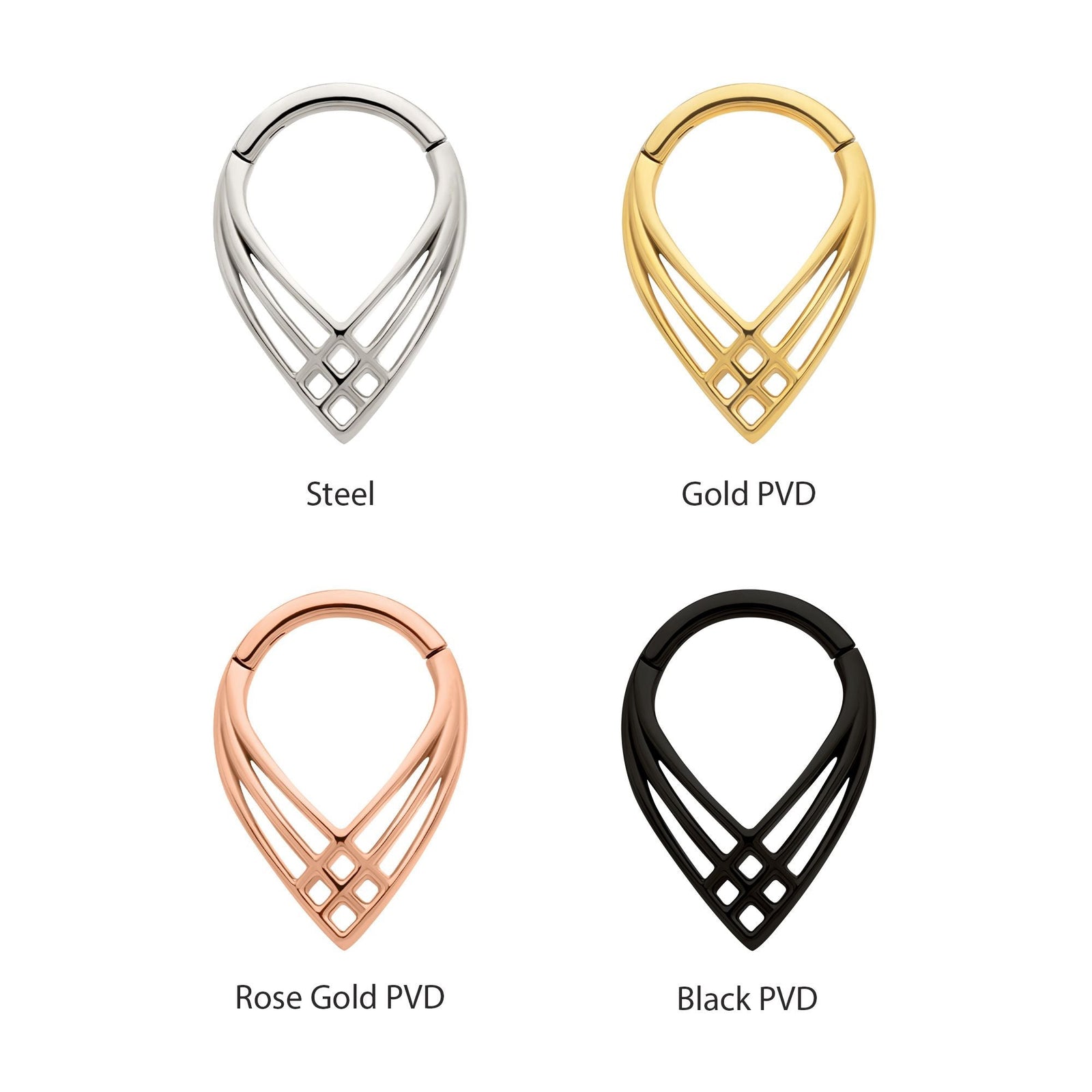 SEAMLESS CLICKER Triple Cross Pattern Weave Front Facing Hinged Segment Clicker sgrhj71608 -Rebel Bod-RebelBod