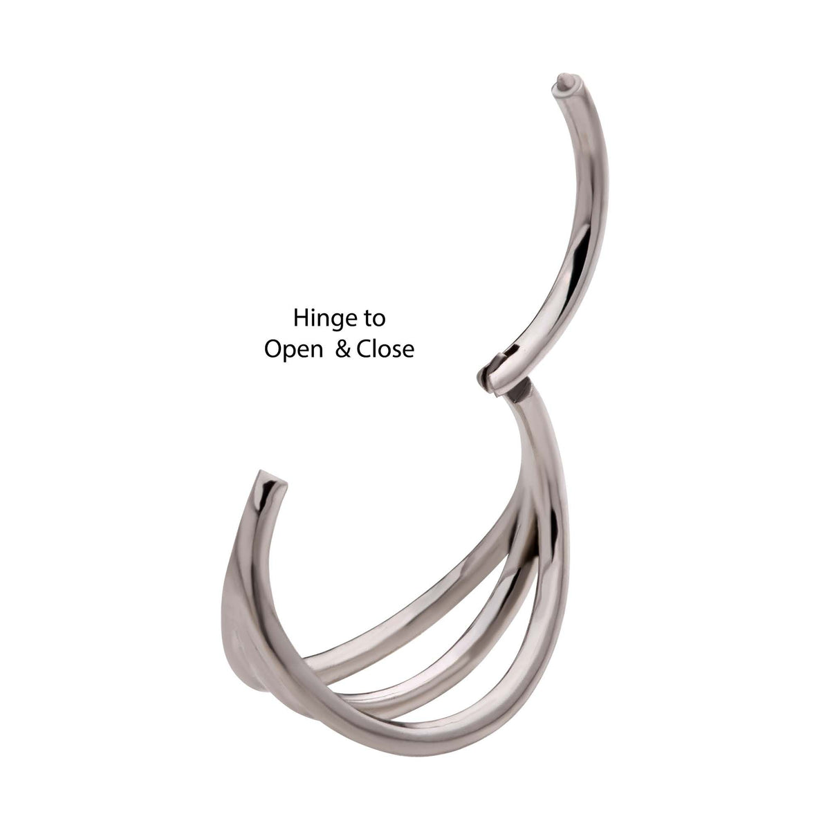 Clicker - Cartilage | Septum Triple Fan Out Side Facing Hinged Segment Clicker - 1 Piece -Rebel Bod-RebelBod