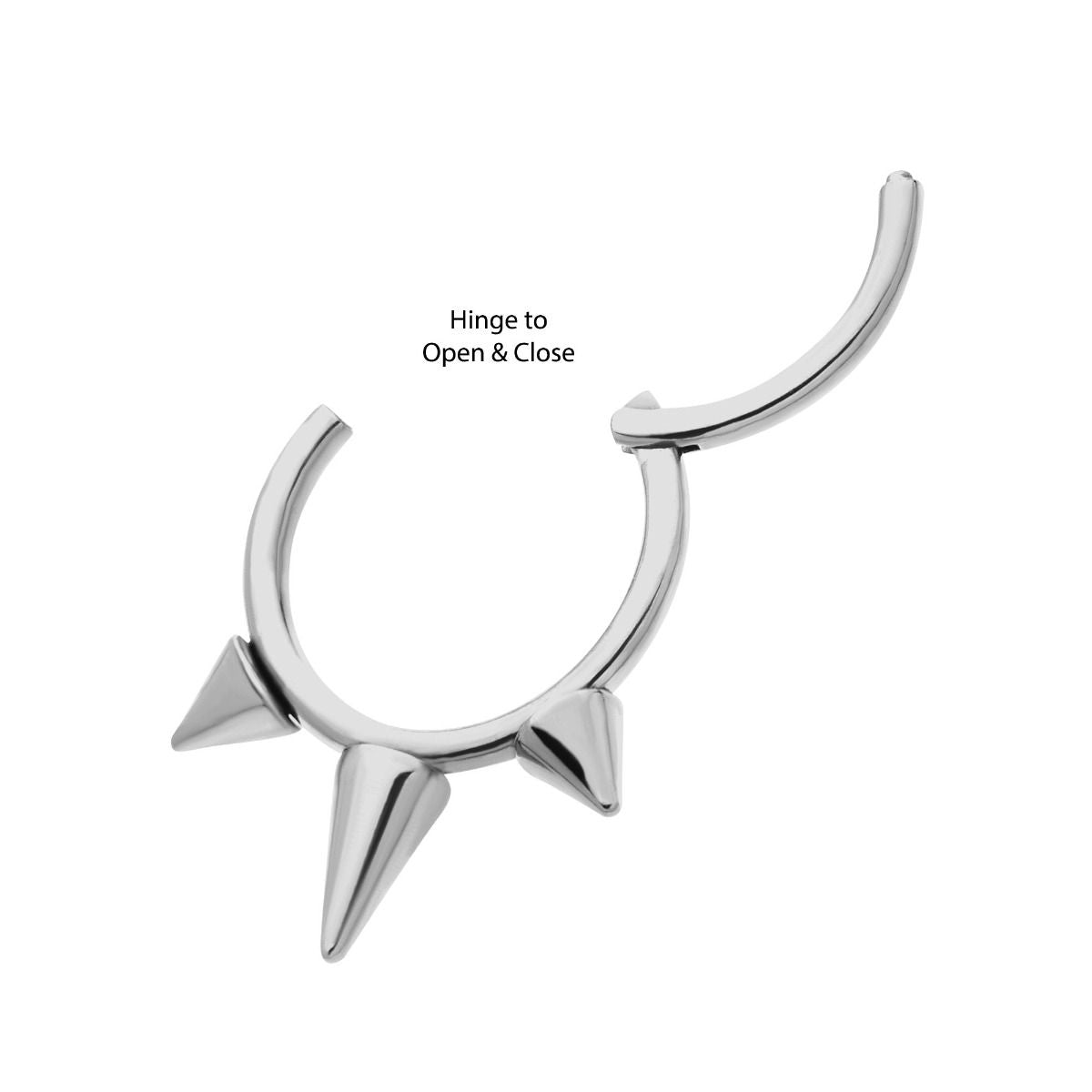 Clicker - Cartilage | Septum Triple Spike Hinged Segment Clicker - 1 Piece -Rebel Bod-RebelBod