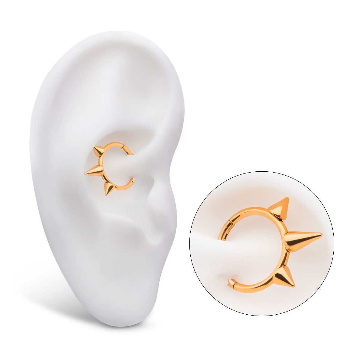 Clicker - Cartilage | Septum Triple Spike Hinged Segment Clicker - 1 Piece -Rebel Bod-RebelBod