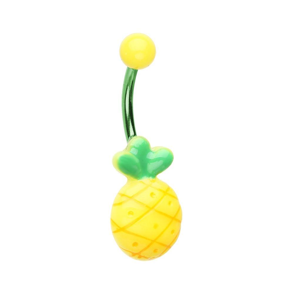 Tropical Pineapple Non Dangle Belly Button Ring