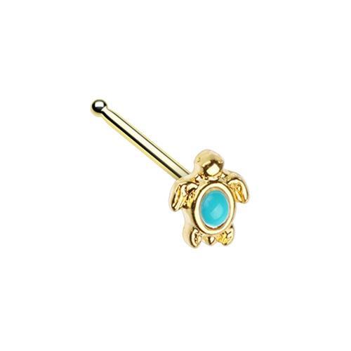 Turquoise Golden Turquoise Sea Turtle Nose Stud Ring