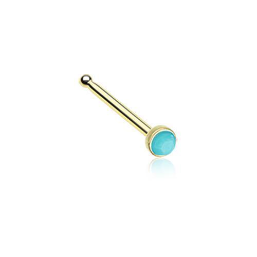 Turquoise Golden Turquoise Stone Nose Stud Ring