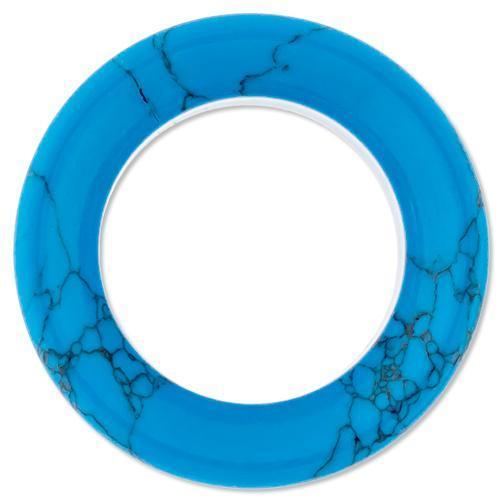 Turquoise Howlite Stone Double Flare Tunnel Pair - 1 Pair