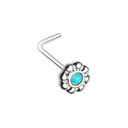 Turquoise Tribal Goddess L-Shape Nose Ring