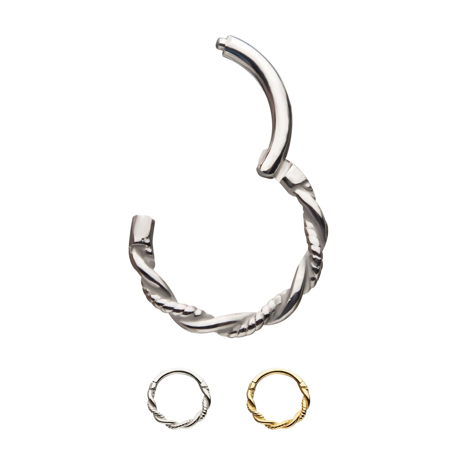 Clicker - Cartilage | Septum Twist Hinged Segment rings - 1 Piece -Rebel Bod-RebelBod
