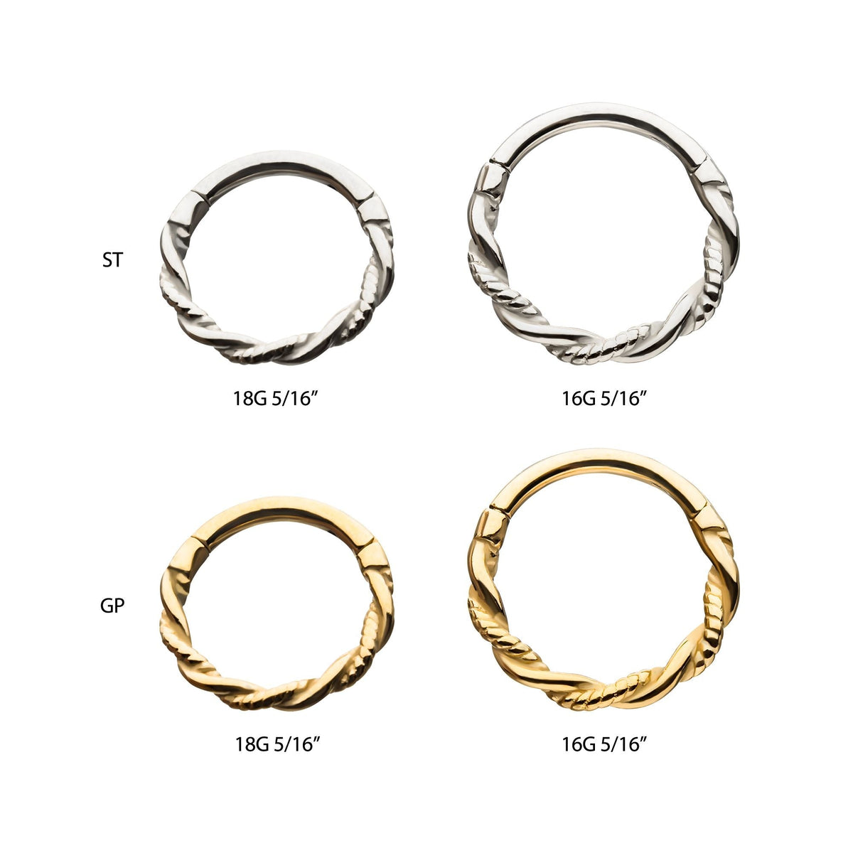 Clicker - Cartilage | Septum Twist Hinged Segment rings - 1 Piece -Rebel Bod-RebelBod