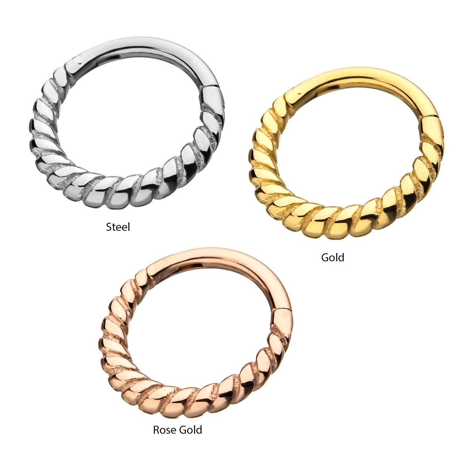 SEAMLESS CLICKER Twisted Clicker Hinged Segment Ring sbvsgrhr611 -Rebel Bod-RebelBod