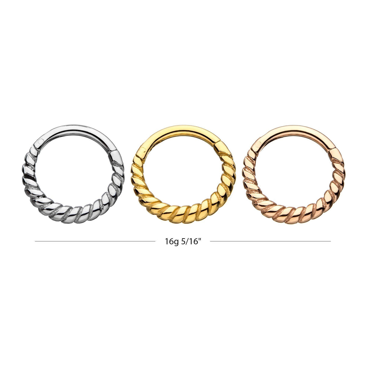 SEAMLESS CLICKER Twisted Clicker Hinged Segment Ring sbvsgrhr611 -Rebel Bod-RebelBod