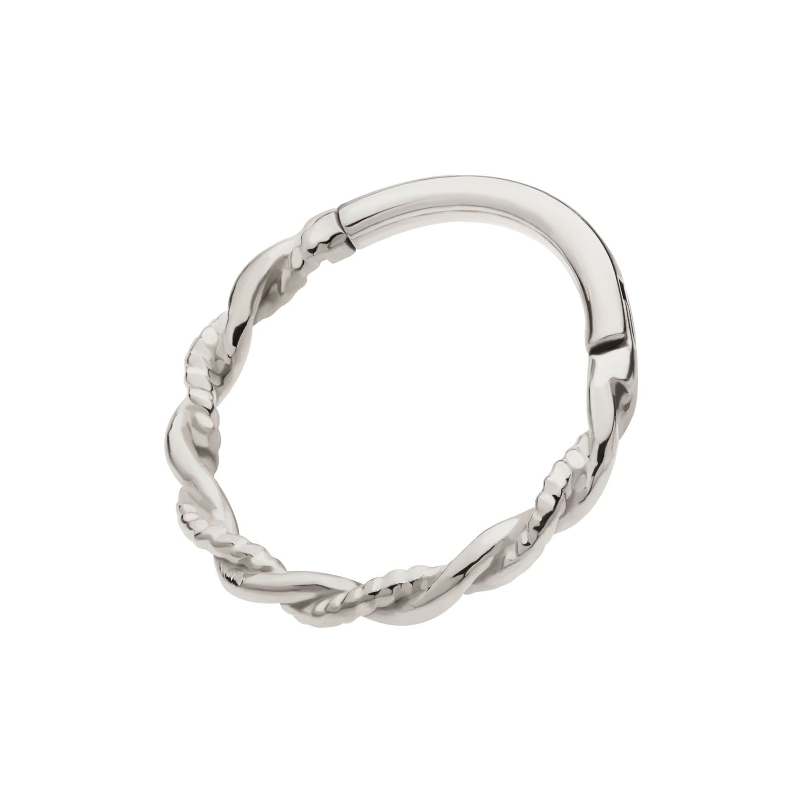 Clicker - Cartilage | Septum Twisted Rope Hoop Hinged Segment Clicker - 1 Piece -Rebel Bod-RebelBod