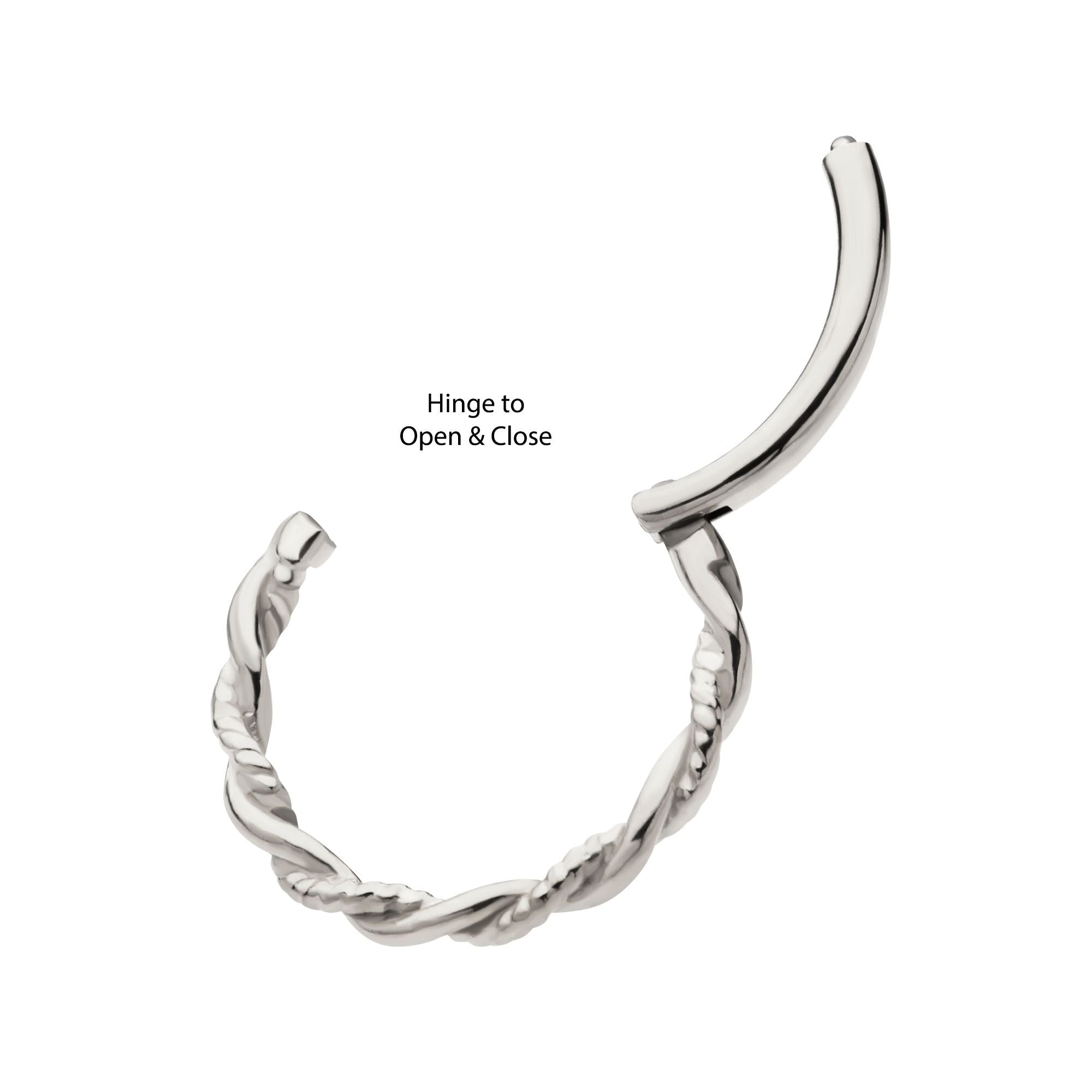 Clicker - Cartilage | Septum Twisted Rope Hoop Hinged Segment Clicker - 1 Piece -Rebel Bod-RebelBod