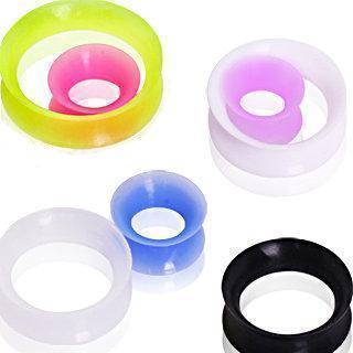 Tunnels - Double Flare Ultra Thin Earskin Silicone Tunnel Plug - 1 Piece -Rebel Bod-RebelBod