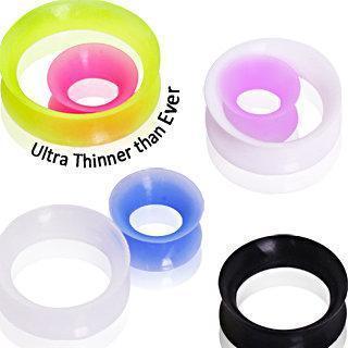 Tunnels - Double Flare Ultra Thin Earskin Silicone Tunnel Plug - 1 Piece -Rebel Bod-RebelBod