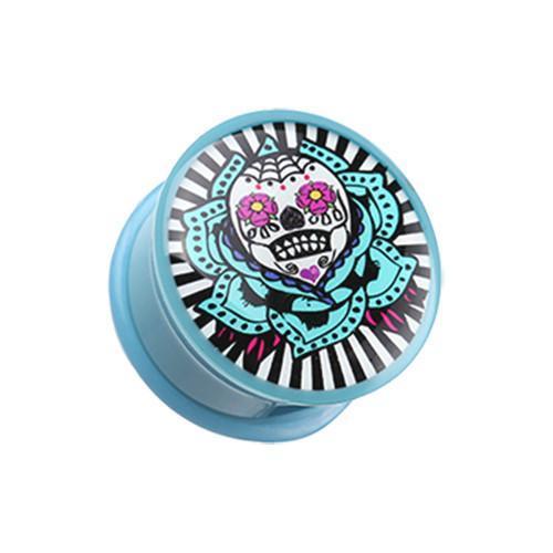 Urban Fuse Sugar Skull Single Flared Ear Gauge Plug - 1 Pair