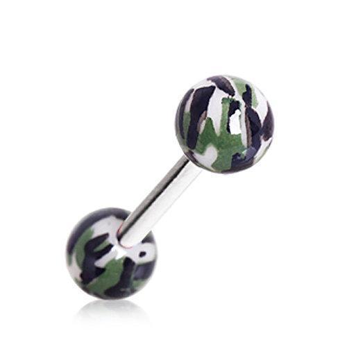 UV Acrylic Camouflage Tongue Barbell