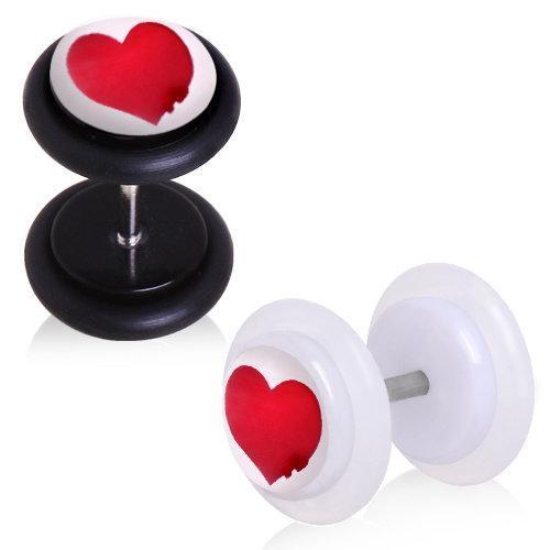 UV Acrylic Heart Fake Plug - 1 Piece