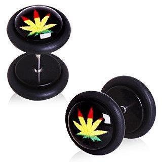 UV Acrylic Pot Leaf Fake Plug w/ O-Rings - 1 Piece